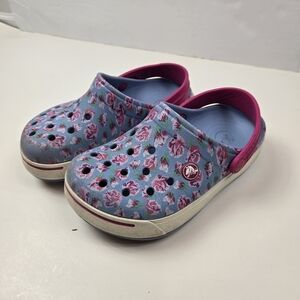Crocs Kids  Pink floral clog water shoes  size J1